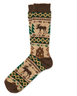 Hot Kiel James Patrick Cozy Cabin Moose Socks