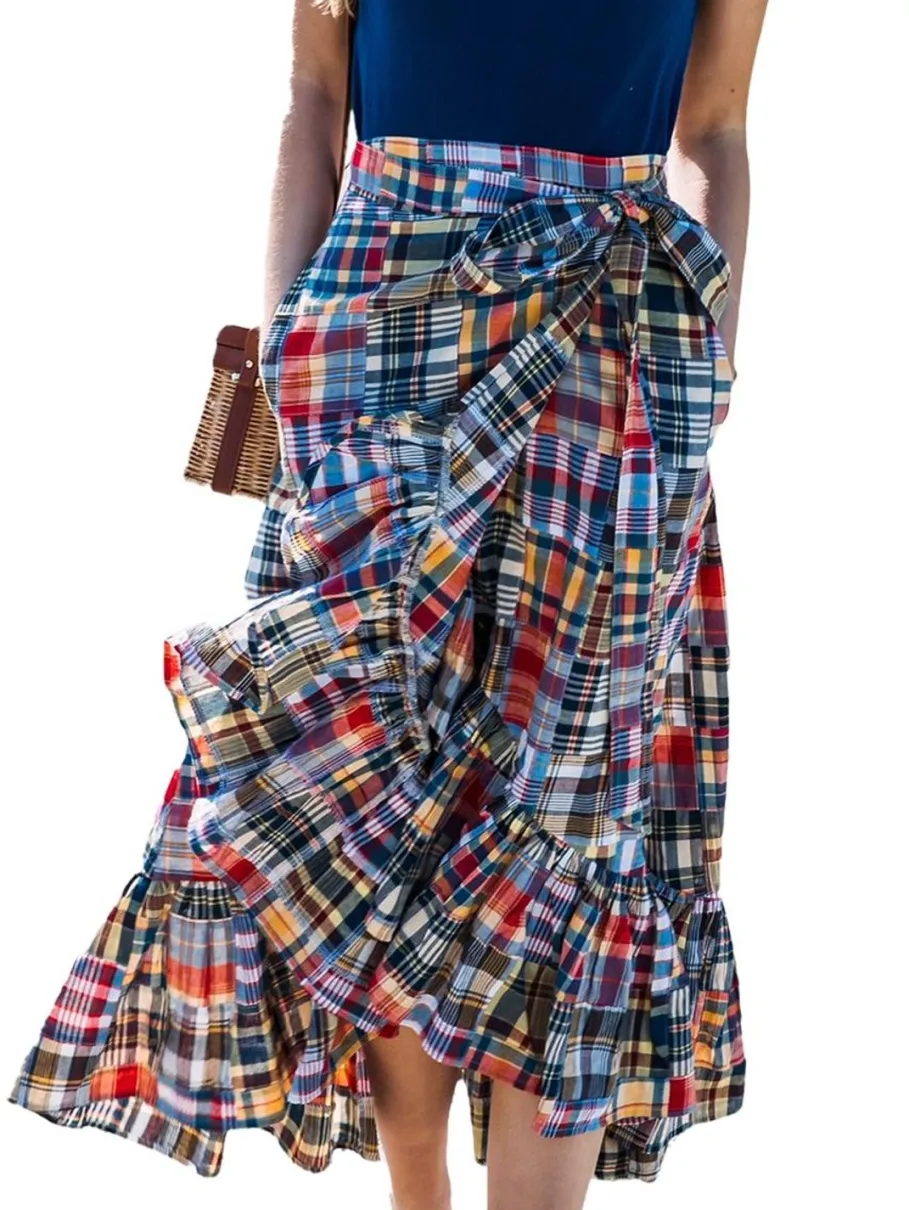 Outlet Kiel James Patrick Jacqueline Patchwork Madras Skirt