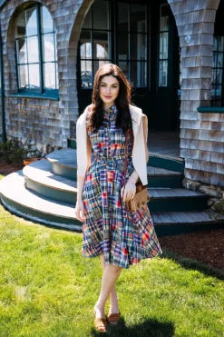 Online Kiel James Patrick Jacqueline Patchwork Madras Shirtdress