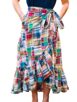 Sale Kiel James Patrick Montauk Patchwork Madras Skirt
