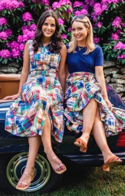 Sale Kiel James Patrick Montauk Patchwork Madras Skirt