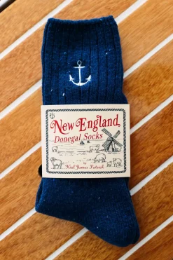 Sale Kiel James Patrick Navy Anchor Donegal Socks