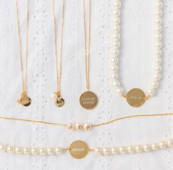 Online Kiel James Patrick Pearl Monogram Wedding Necklace