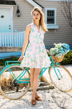Sale Kiel James Patrick Pink Hydrangea Bloom Dress