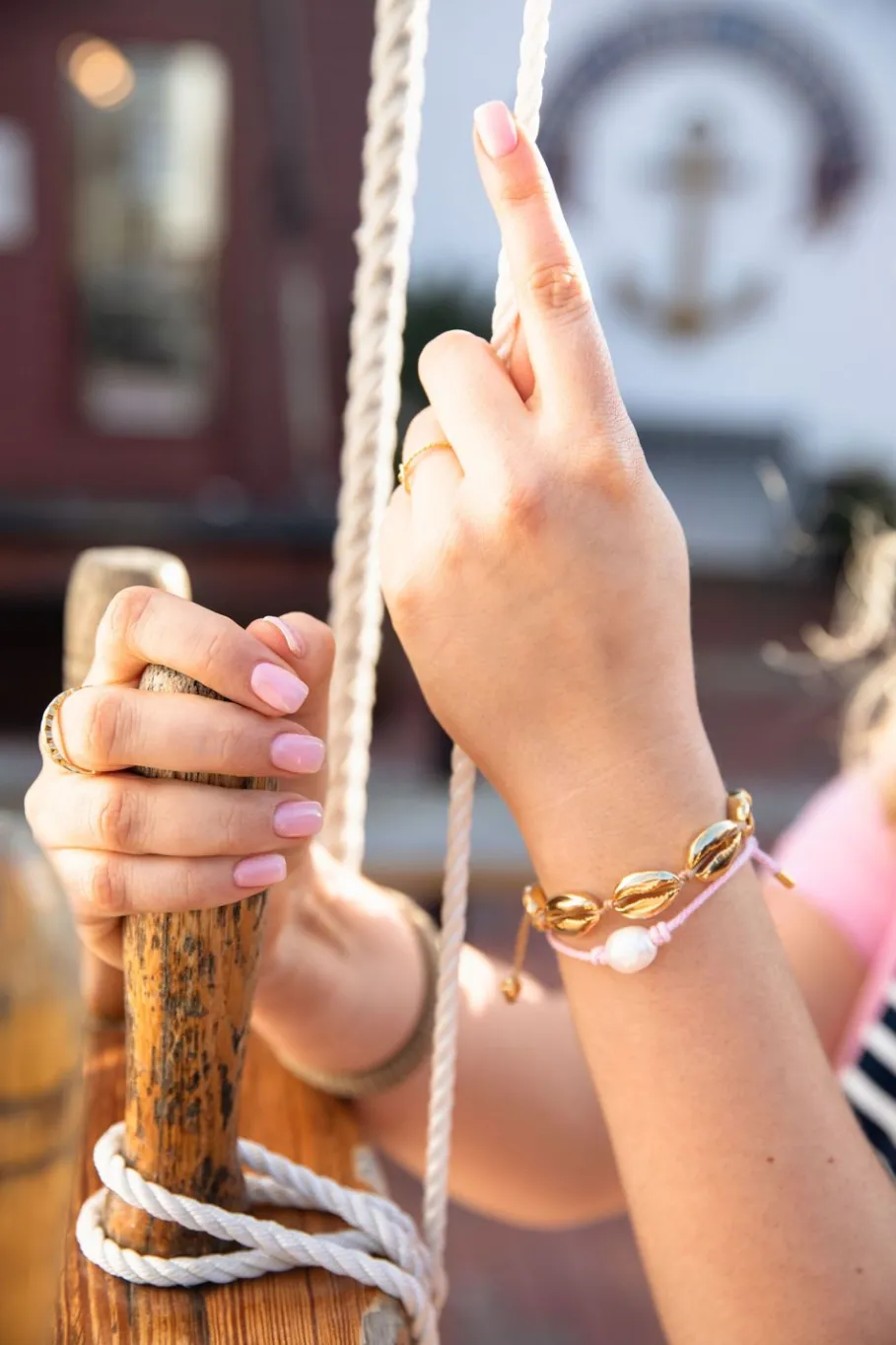 New Kiel James Patrick Pink Sands Pearl Knot