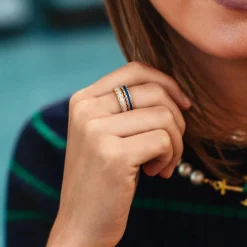 New Kiel James Patrick Scalloped Ring -Navy